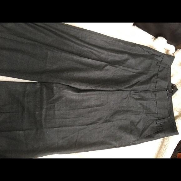 NWT Laila Azhar Wool Dark Gray Wide-Leg Pants - Picture 3 of 6